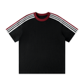 Colourblock Striped T-Shirt - Black