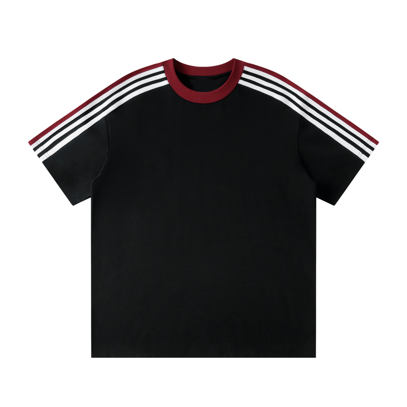 Colourblock Striped T-Shirt - Black