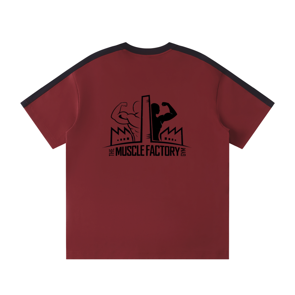 Colourblock Striped T-Shirt - Red