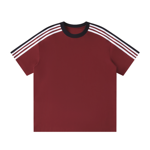 Colourblock Striped T-Shirt - Red