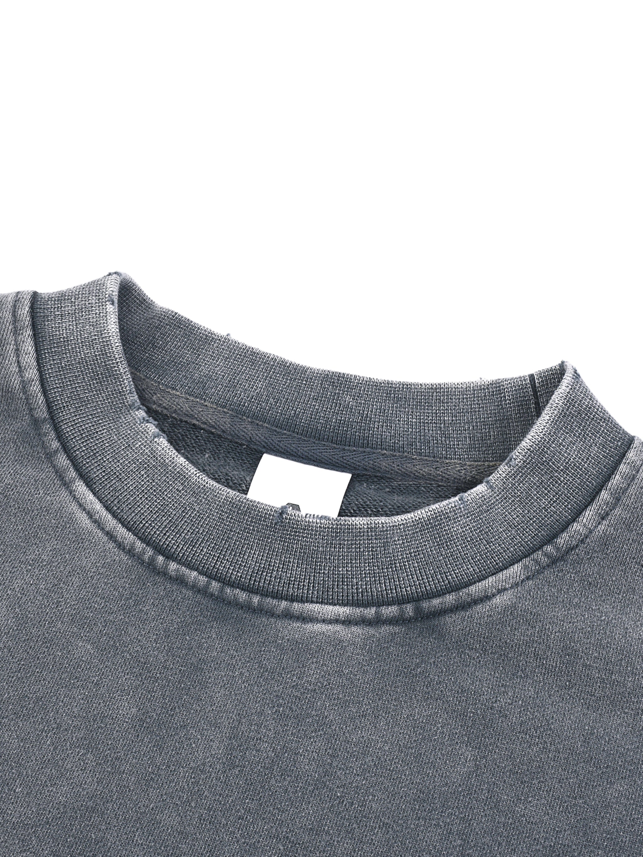 Snow Wash Raw Edge Cropped Sweatshirt