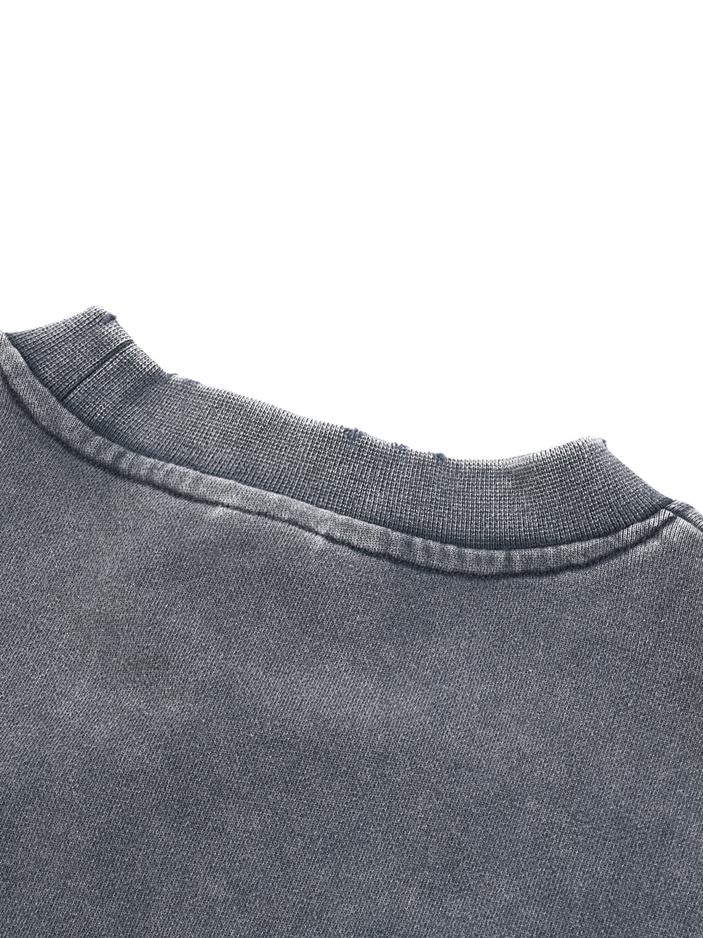 Snow Wash Raw Edge Cropped Sweatshirt