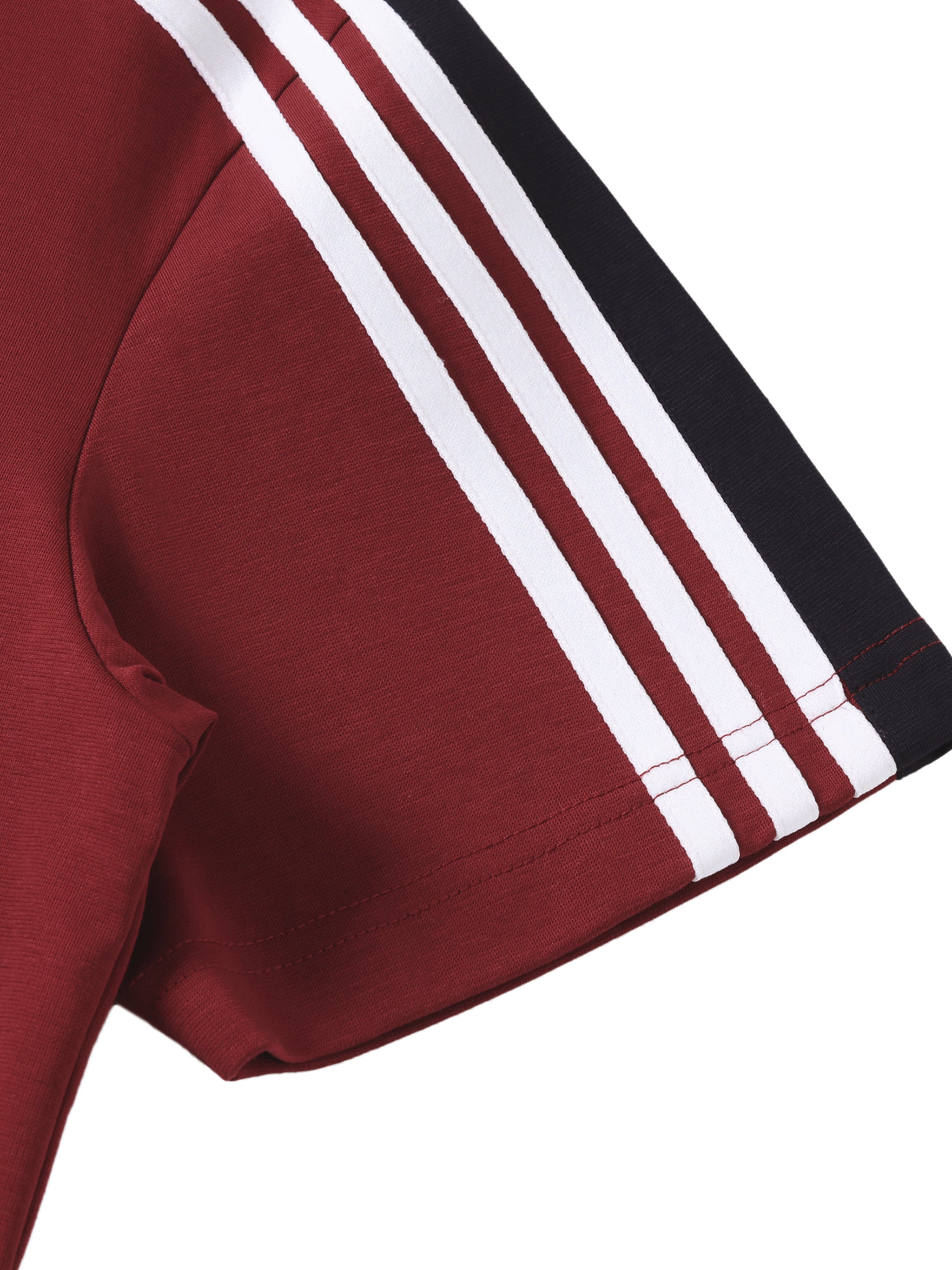 Colourblock Striped T-Shirt - Red