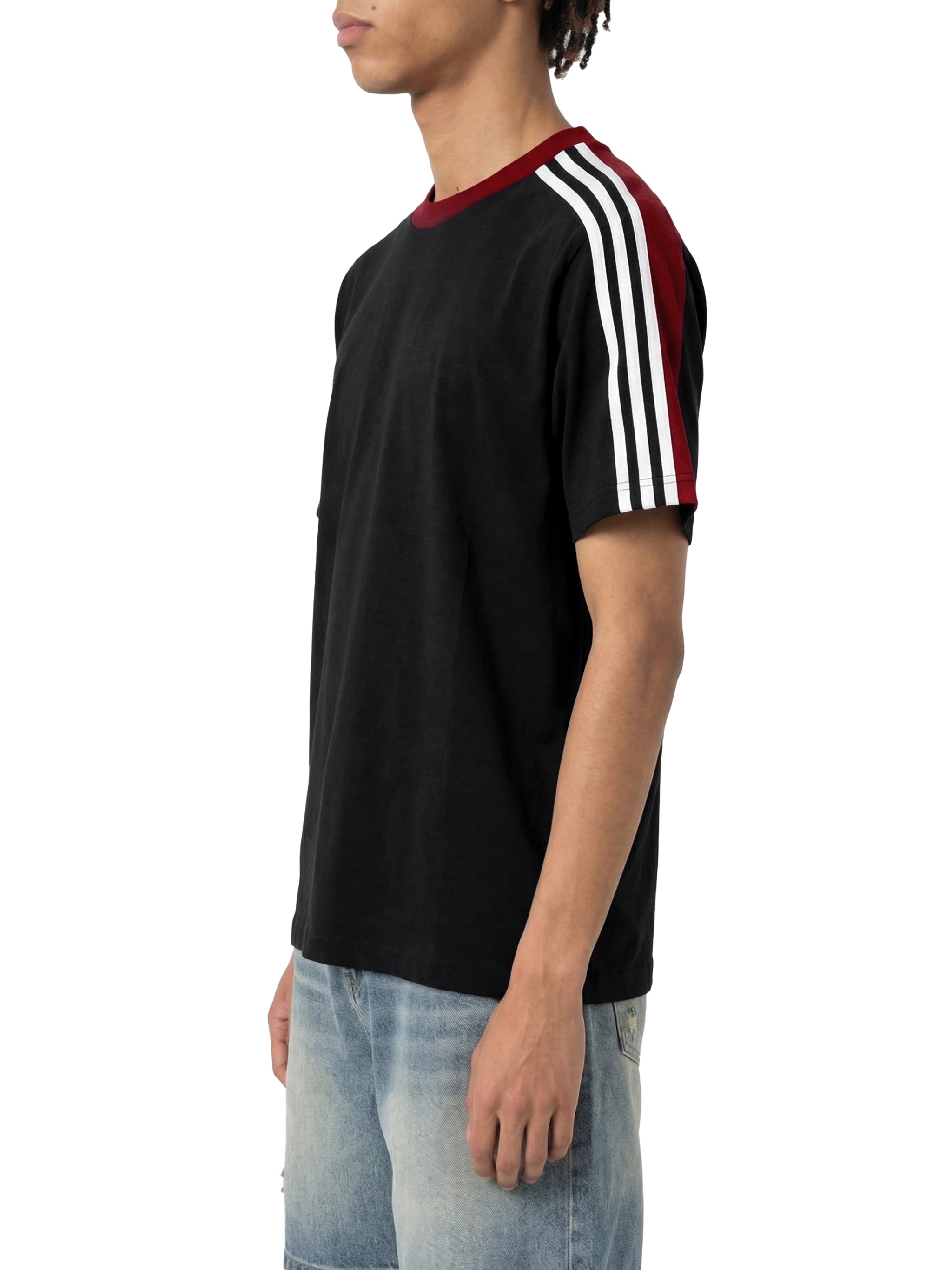 Colourblock Striped T-Shirt - Black